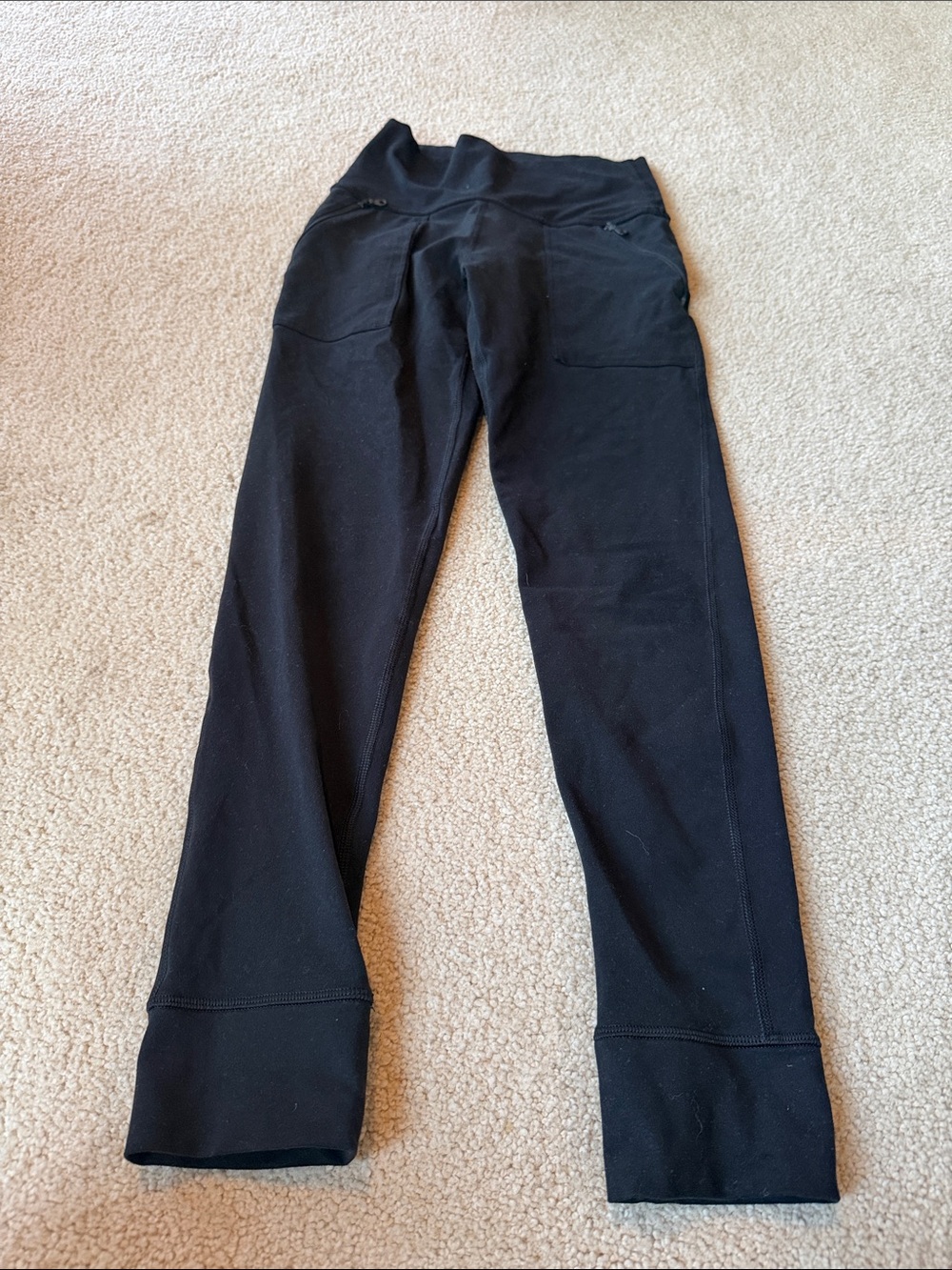 Girls' Black Stretch Leggings with Pockets